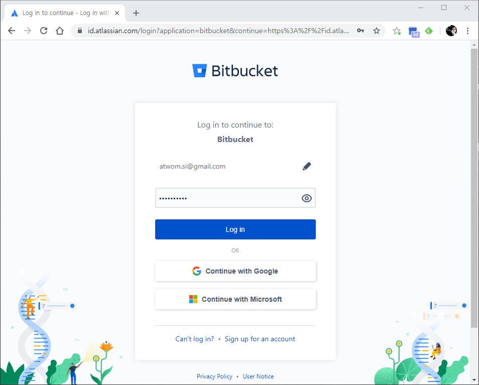 Bitbucket 로그인